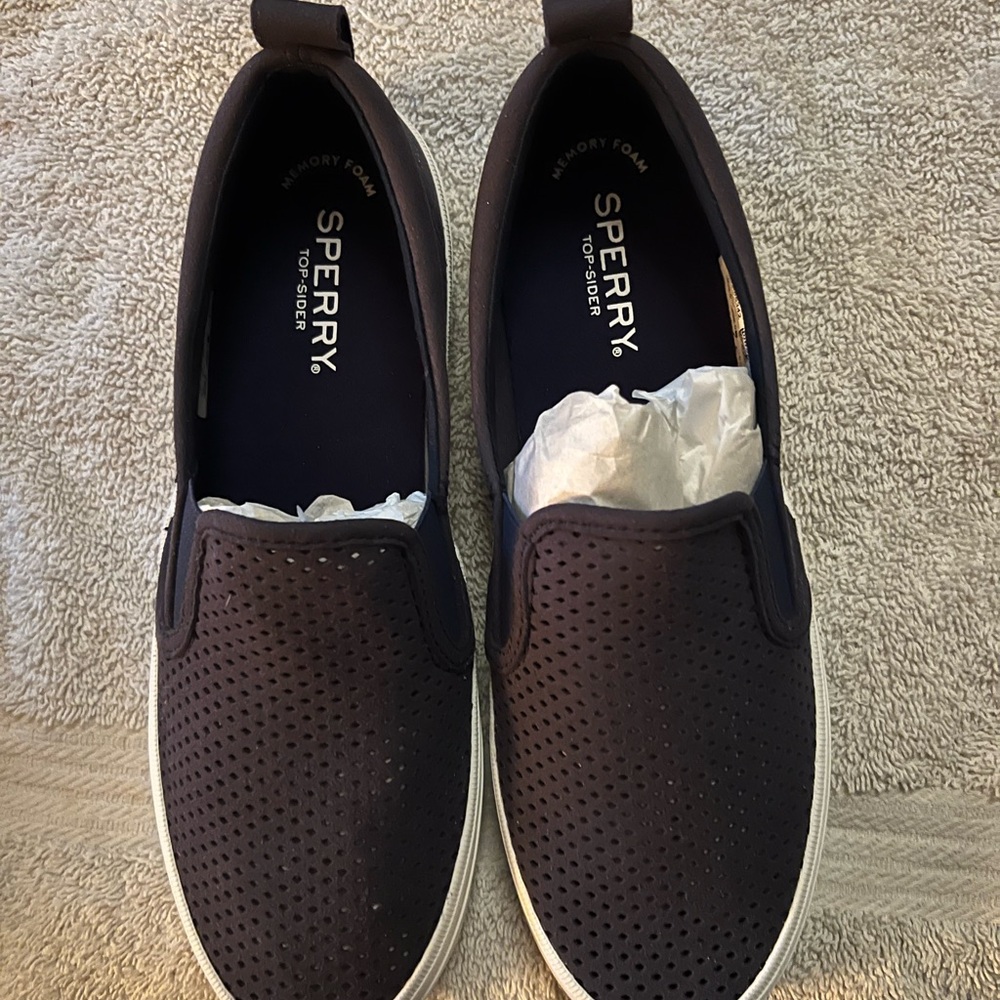 Sperry Women's Black Slip-On Loafers